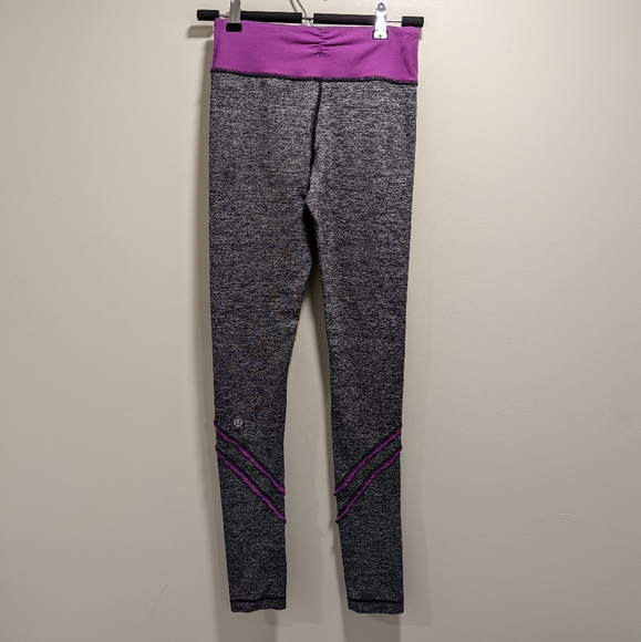 Lululemon Yogi Dance Leggings Violet and Grey Ruffles - Picture 6 of 6